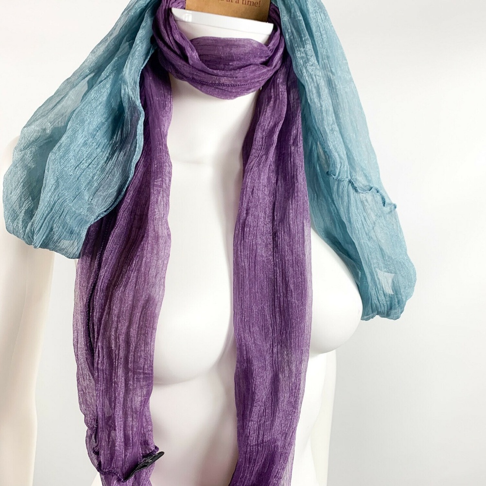 💫Noelle Sheer Infinity Scarves Lot 2 Purple Blue